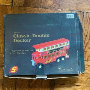 Double decker bus set vintage toys 6 pieces